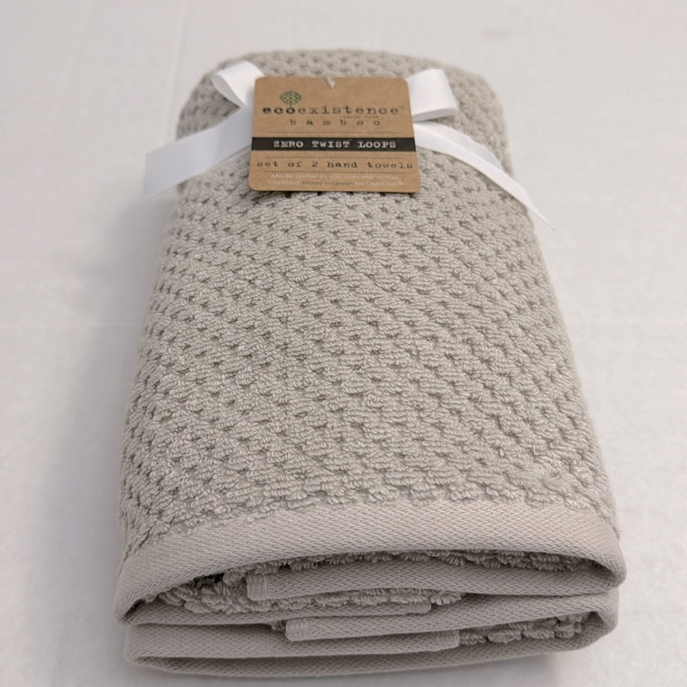 8pc ECOEXISTENCE Bamboo Zero Twist Loops Bath Towel Set - FGChiffon - Picture 3 of 6